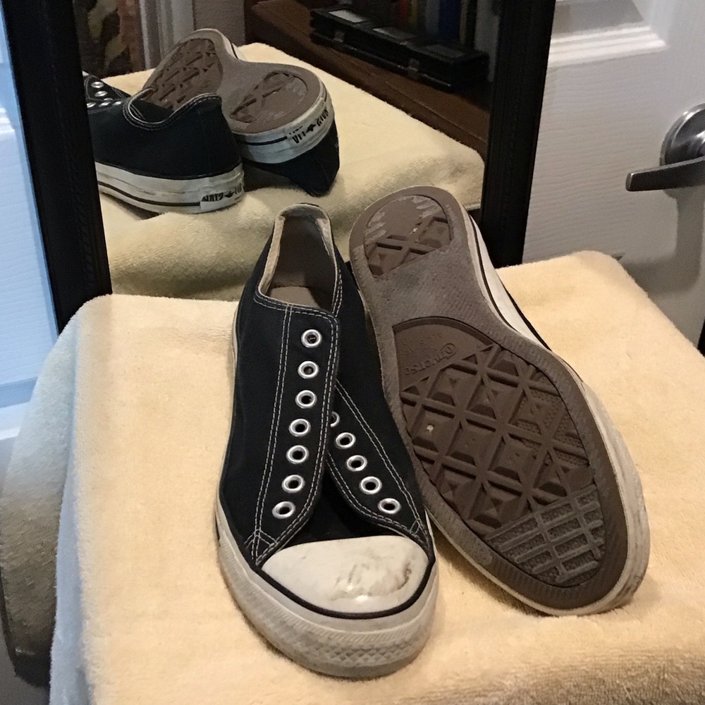 Casual Men's Black Canvas Slip-On Sneakers